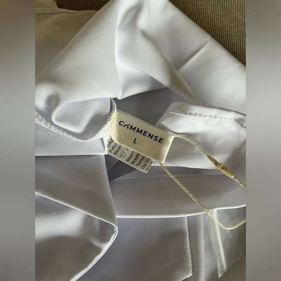 NWT Commense Button-Down Tied Long Shirt – White, Size Large - Picture 9 of 15